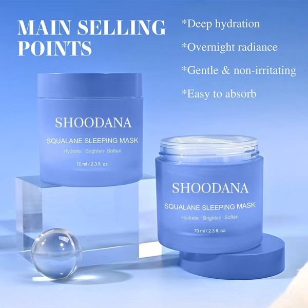 OEM ODM Nature douce Aqua Squalane Probiotique au cours de la nuit Radiance de la peau du visage Dormir profondément Crème hydratante nutritive