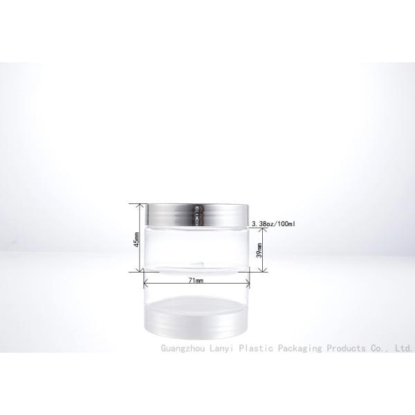 White Clear Cylinder 3.38OZ 100ml Plastic Cosmetic Jars