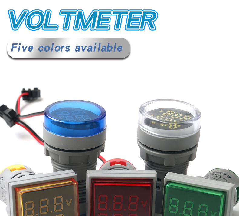 YZ Mini LED Digital Display Indicator Light Small Panel Meters for Voltage and Current Measurement 16-22VAMS Plastic
