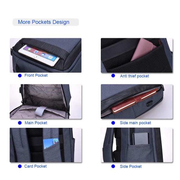 Laptop Men'S College Backpacks 15.6 Inch USB Anti Theft Daypacks