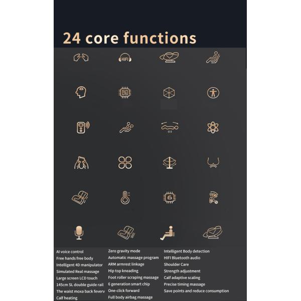 15cm Adjustable Leather Recliner Massage Chairs Smart AI Full Body Reclining Massage Chair Oem