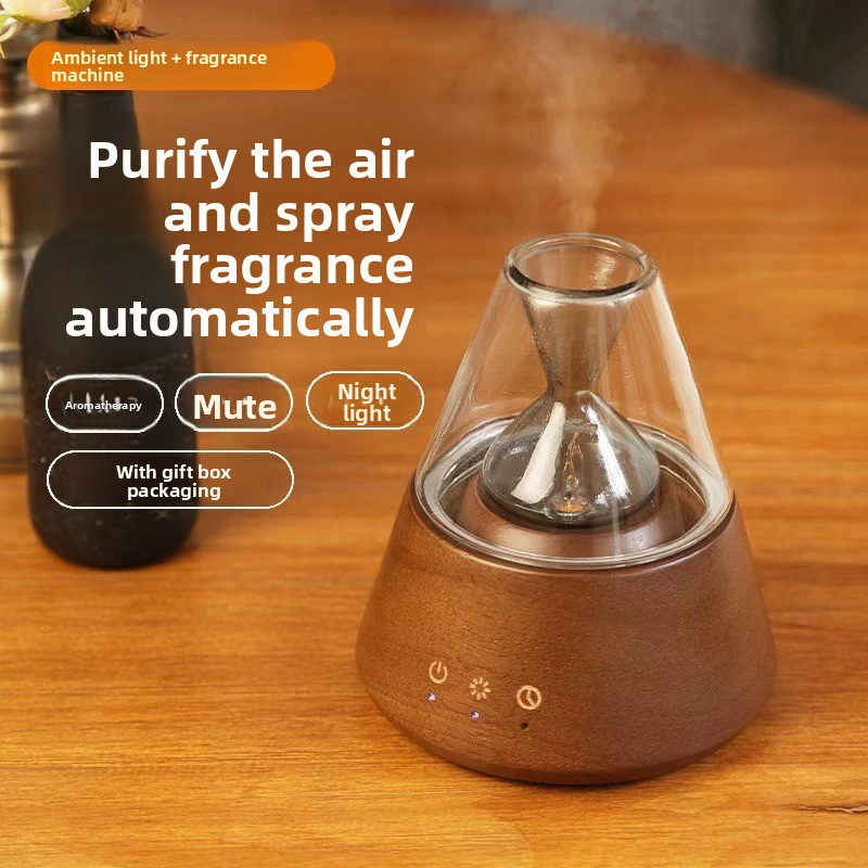 Quiet Operation USB Powered Ultrasonic Aroma Diffuser Real Wood Material Household Use