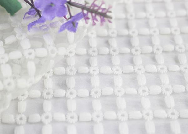 Milk Silk Eyelet Design Embroidered Mesh Lace Fabric By The Yard For Bridal Dresses