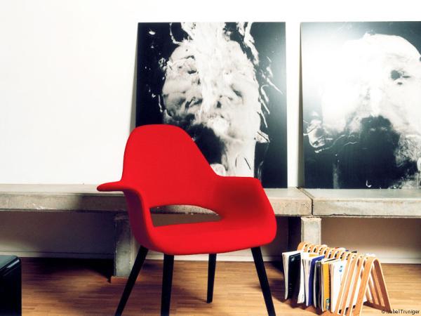 Saarinen Executive Fiberglass Dining Chair Organic Dining With Leather Seat Pad