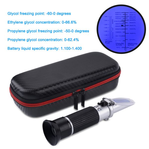 Handheld 0-66.6 Brix Range High Accuracy 0.01% Refractometer for Ethylene and Propylene Glycol Testing
