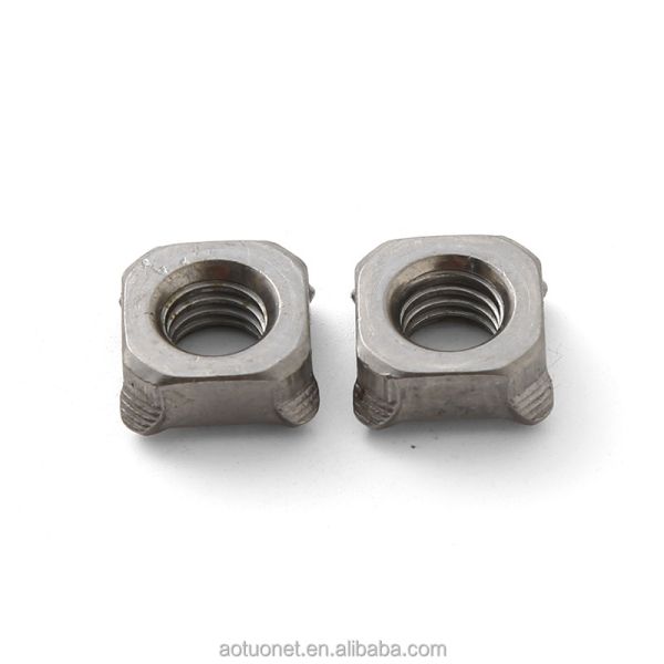 Din929 Grade Carbon Steel Square Weld Nut Zinc Plated Finish Welding Nuts