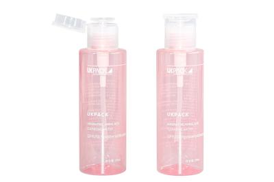 200ml PET Nail Polish Remover Pump Bottle  Custom Logo pink color bottle