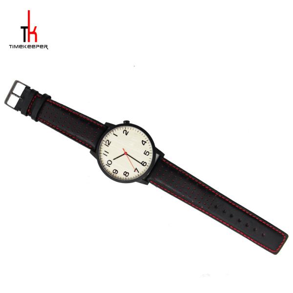 Big Dial Round Mens Stainless Steel Watch With Japan Movement Black