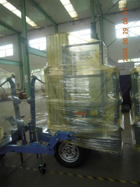 Aluminium Alloy Hydraulic Work Platform , 10m Dual Mast Trailer Mounted Boom Lift