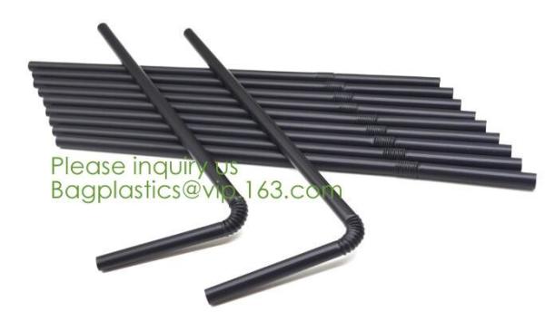 PLA Drinking Straws, CPLA Giant Straws, Individually Wrapped, Plant Based Compostable Flexi straws, cocktail