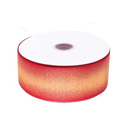 Wide Gift Packing Ribbon Gradient Red / Black Color Custom Printed Logo