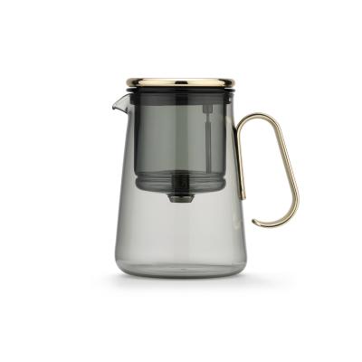 Borosilicate Glass Loose Tea Teapot Infuser Kettle With Detachable Strainer