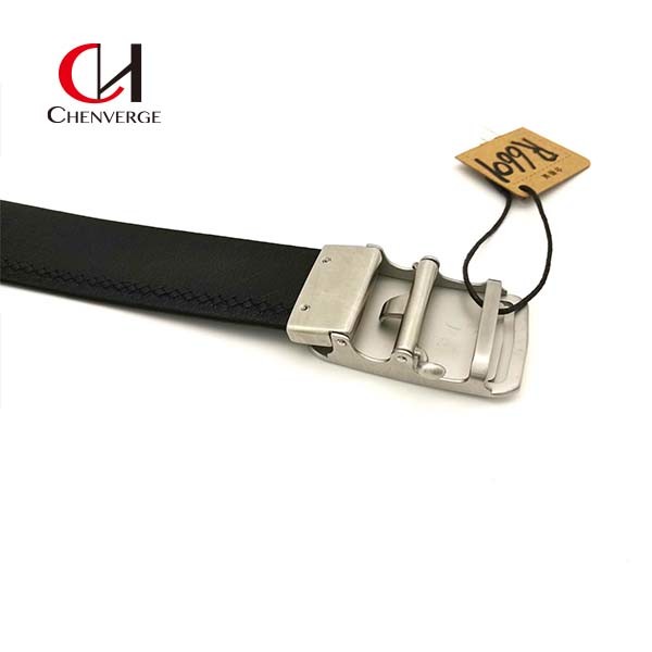 Черный пояс бизнесмена 38mm кожаный, поясы платья Antiwear людей неподдельные кожаные