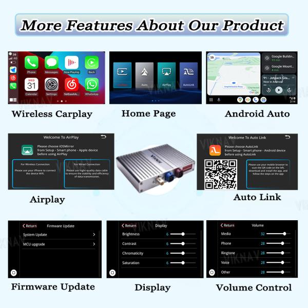Viknav Linux System for Lexus ES 2015-2022 with Wireless CarPlay Android Auto