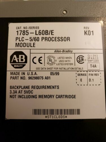 Serie E del regulador 64K 1785-L60B del módulo de procesador de Allen Bradley PLC-5