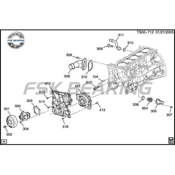 FSK Hummer Car Water Pump 12620226 Cast Aluminium CE Certified