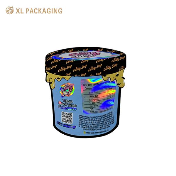 Smell Proof Mylar Zipper Bag Custom Paper Sticker Sealed Plastic Pouch for Candy Packaging