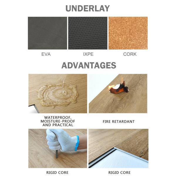 Gym de caoutchouc auto-adhésif laminé plastique bois massif carré marbre super absorbant tente bois parquet en vinyle