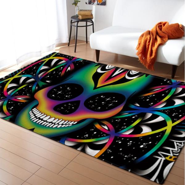 Skull Head Living Room Carpet Bedroom Dining Room Floor Mat Living Room Floor Carpets