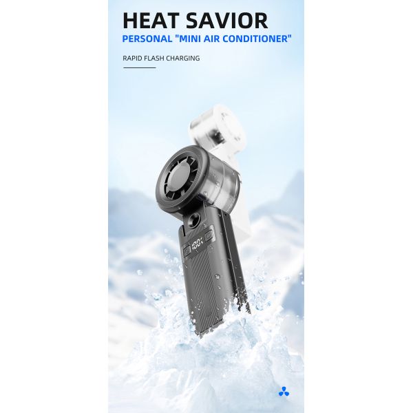 P9 Mini Portable Hand Fan 6000mah USB Battery Rechargeable