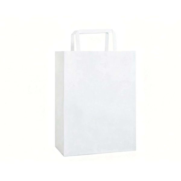 Custom Logo Color Wholesale Disposable Flat Handle Kraft Carrier Paper Bag Premium Bags With Flat Handle For Shopping Craft&Gift