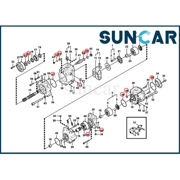 Набор уплотнения гидронасоса VOE14554943 K3V280DT для комплекта для ремонта оборудования экскаватора следа SUNCARVO.L.VO EC700B