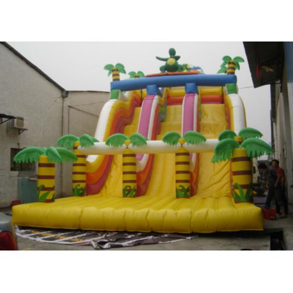 Commercial inflatable jungle dinosaur high slide classic inflatable dinosaur dry slide