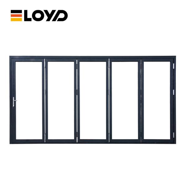 Aluminium Accordion Glass Folding Patio Doors Trifold Collapsible Fire Rated