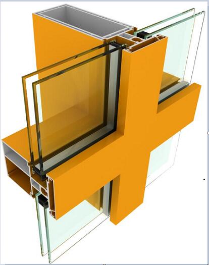 4mm 6063 профиля ненесущей стены T5 алюминиевых пудрят покрывать