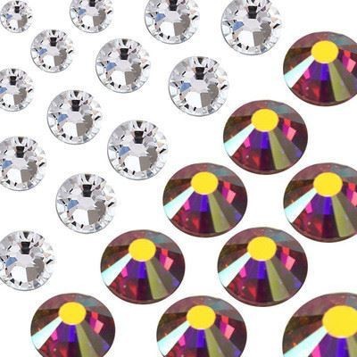 Gros 2mm 3mm Jelly Blanc AB Cristal Pierres Rondes Fla...