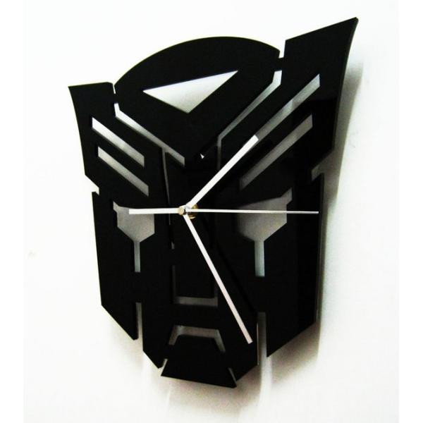 SH-11 Square Black Fashion Mask Design Contemporary Art Acrylic Wall Clocks