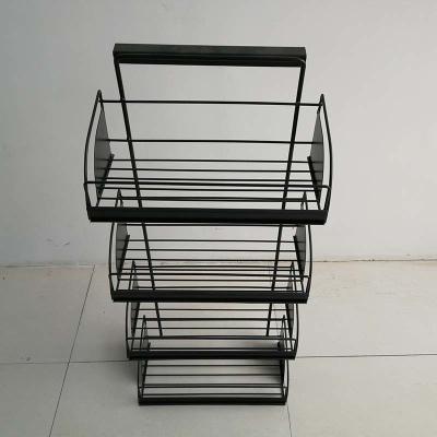 Profundidade do fio da loja 3mm da padaria do supermercado da cremalheira do metal da exposição do café