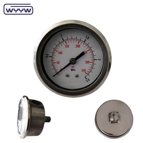 Back Mount Oil Filled Pressure Gauge 100mm Size Stainless Steel Material