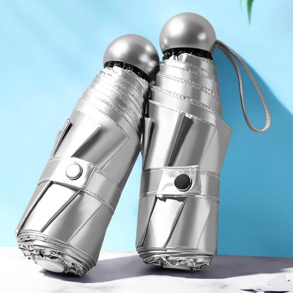 Mini Pocket Manual Umbrella with Customized Logo Print and Aluminium Fiberglass Ribs