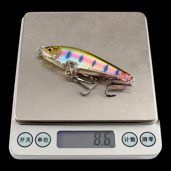 6 colores 7.5cm/8.6g 8# ganchos Mullet, Perch, pez gato plástico ABS de pesca cebo lápiz señuelo