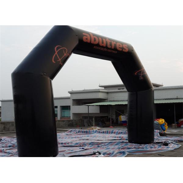 0.6mm Plato PVC Tarpaulin Sealed Inflatable Arches / Black Inflatable Archway