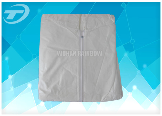 Non Woven Fabric Durable  Disposable Coverall Suit White Chemical Resistant