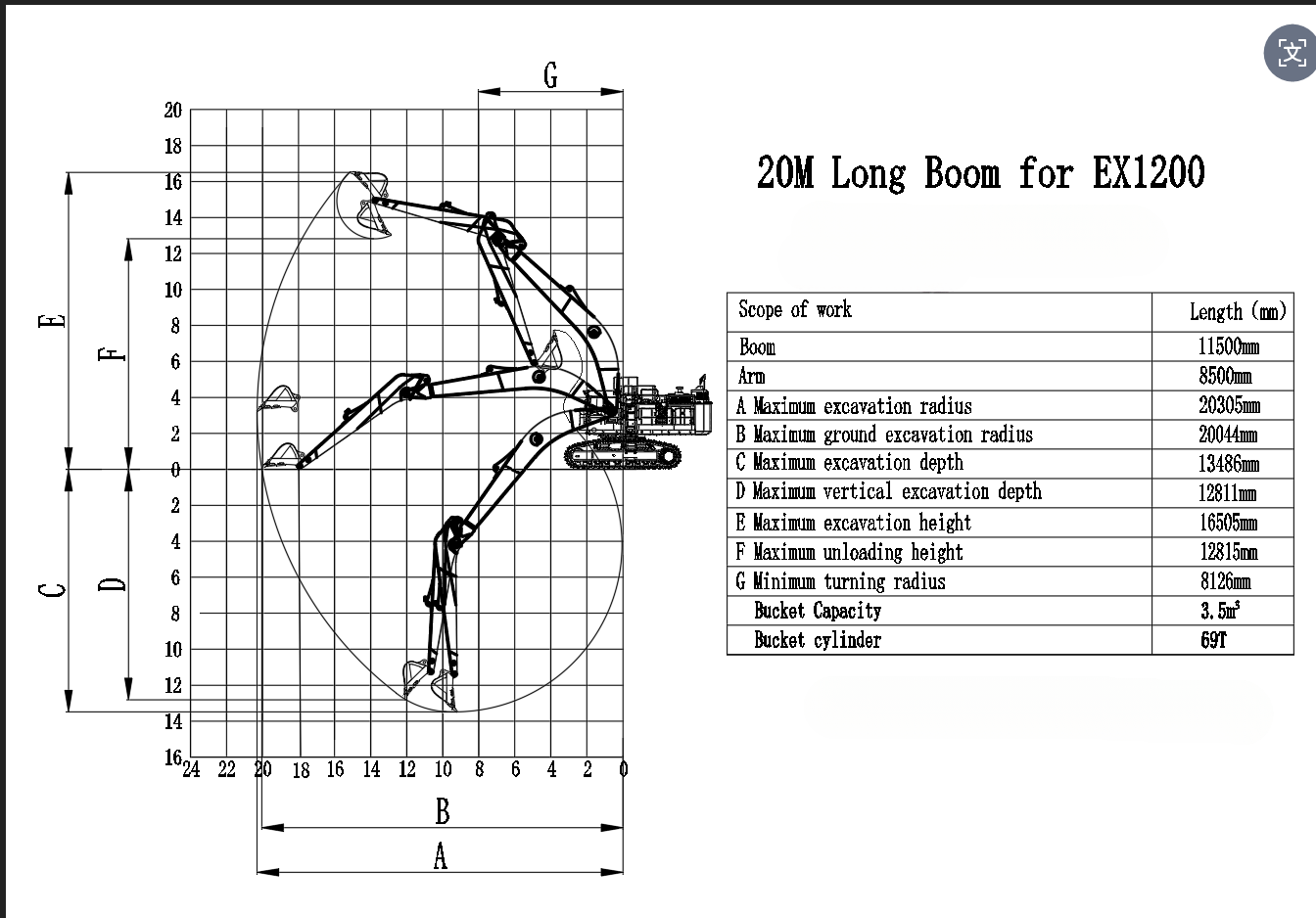 Excavator Boom 20m Long Arm PC2000 EX1200 Long Excavator Boom With Bucket And Oil Cylinder For Sale