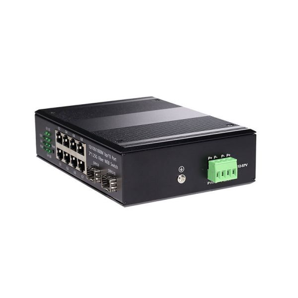 Industrial Web Managed PoE Switch 2 SFP Slots 8 Gigabit PoE Ports