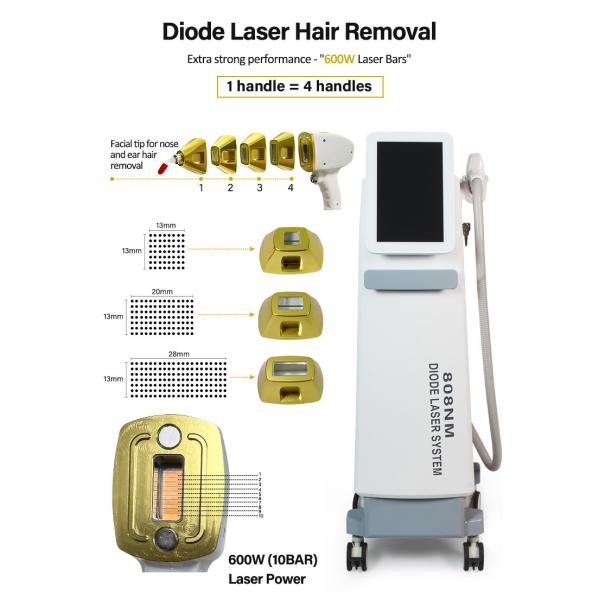 2000W Skin Rejuvenation Painless Hair Removal 808nm Diode Laser Machine