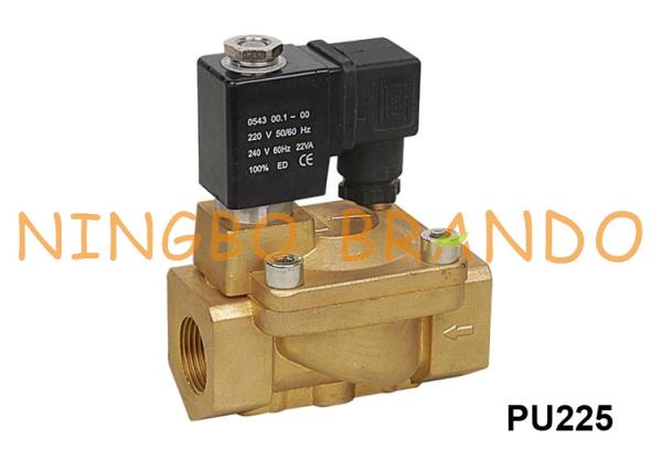 2/2 de tipo válvula de solenoide de bronze 3/4 da barretina mais ou menos cilíndrica e emplumada do NC da maneira PU225-03 1/2” PU225-04 220V 24V