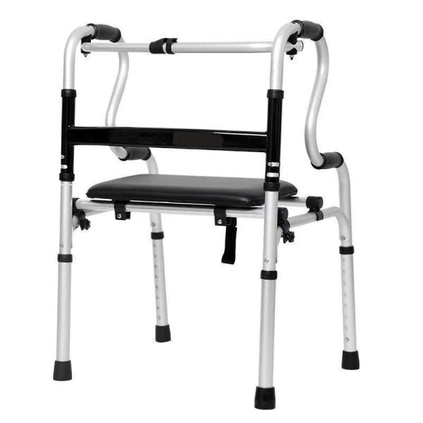 Leather Waterproof Rollator Walker with Folding Seat Class I Instrument Classification