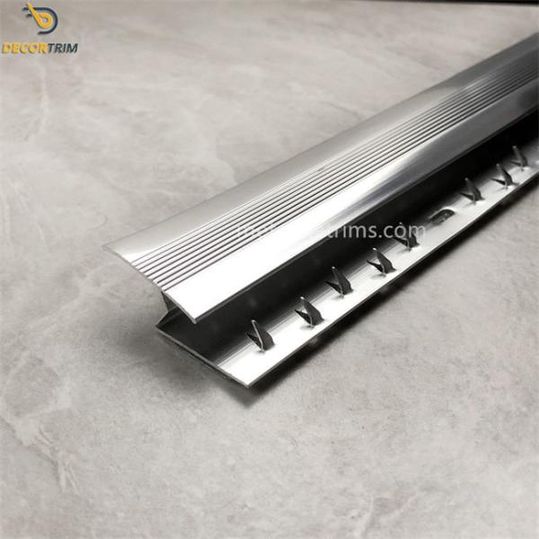 Shiny Silver Carpet Transition Strip Tile To Carpet 3000mm Length