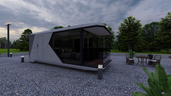 Maison capsule spatiale pour les lieux pittoresques de base à un prix abordable et une solution à partir de bâtiments préfabriqués durables