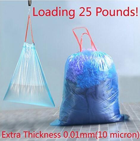 Biodegradable Compostable 13 Gallon Trash Bags Large Tall Kicthen Drawstring Strong Bags for Living Room Bedroom Bin Can