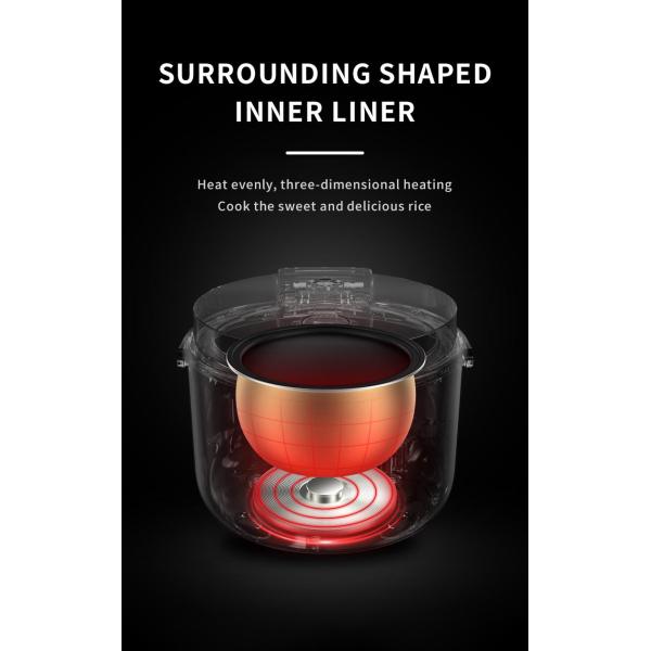 500W 3.2qt Multi Purpose Electric Rice Cooker 220V Thick Kettle Liner Three Dimensional Heating