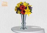 Vasos decorativos da fibra de vidro dos vasos do vidro de mosaico dos artigos de Homewares dos vasos da tabela da peça central da trombeta