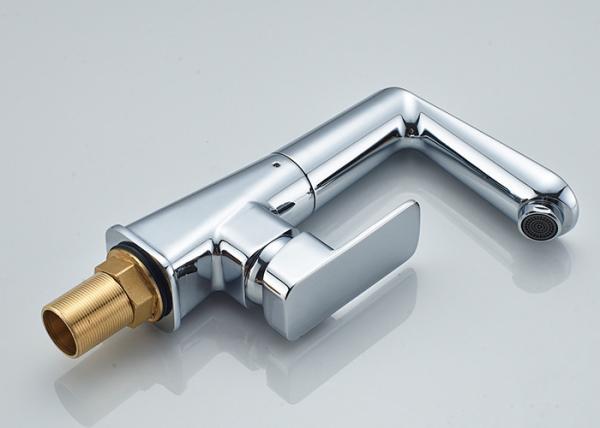 Single Zinc Alloy Handel Brass Kitchen Mixer Faucet ROVATE Chrome Finished