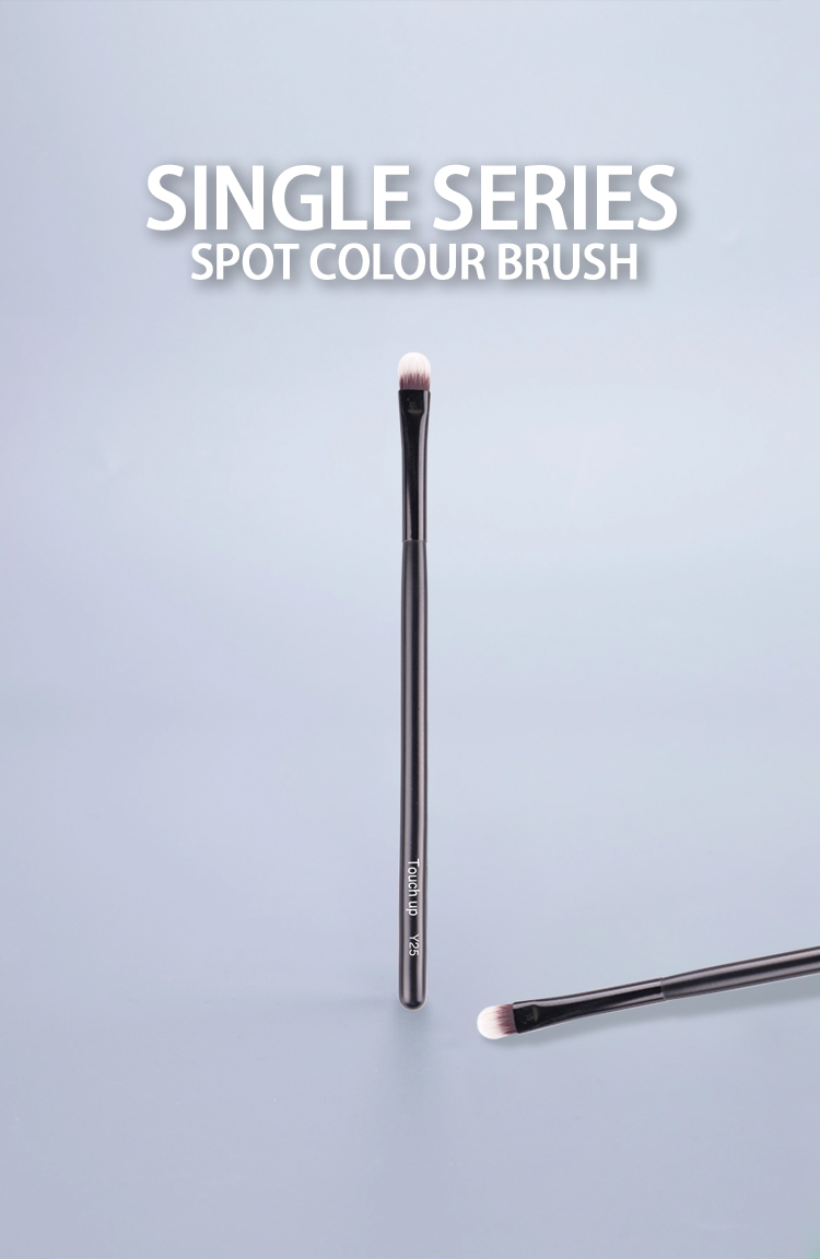 Classic white-and-brown nylon hair eyeshadow brush, OEM/ODM Services Available-Product Code: Y25