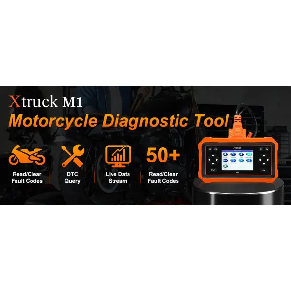 Xtruck M1 Professional Motorcycle Diagnostic Tool Handheld Operation DTC Query Live Data Stream Multi-Brand Motor Scanner